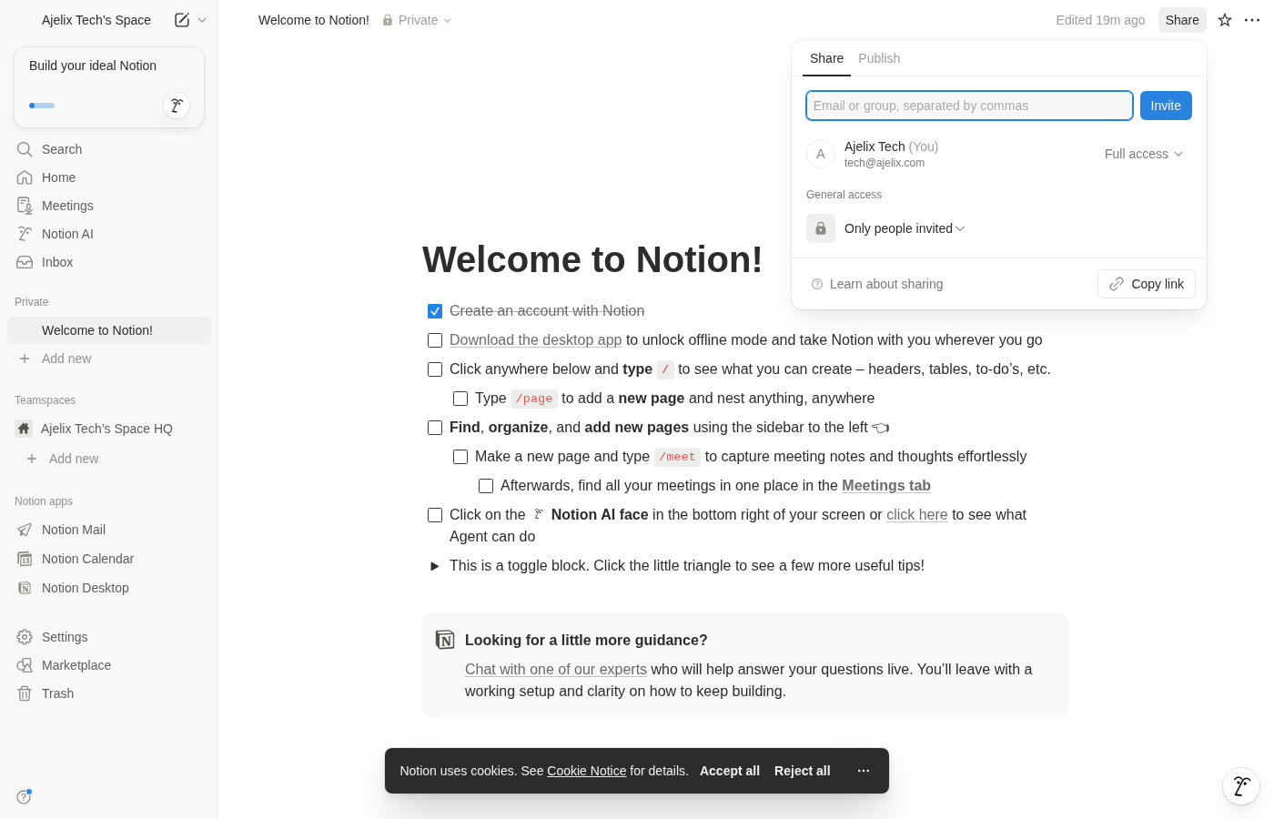 Notion share menu